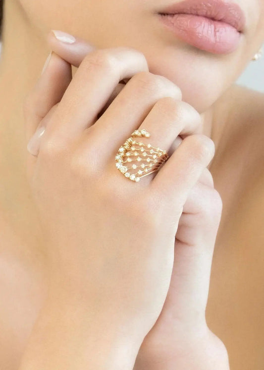 Ferri Firenze, 18K Gold Diamond Earrings