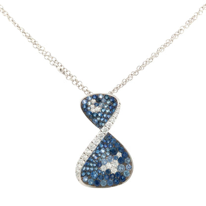 Ferri Firenze, 18K Gold Sapphire Diamond Pendant Necklace Ferri Firenze