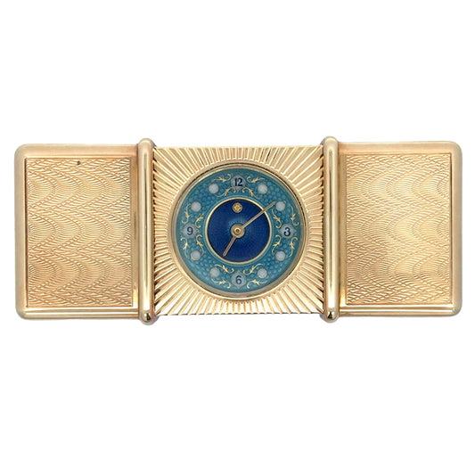 Asprey, 18K Gold Desk Clock Asprey
