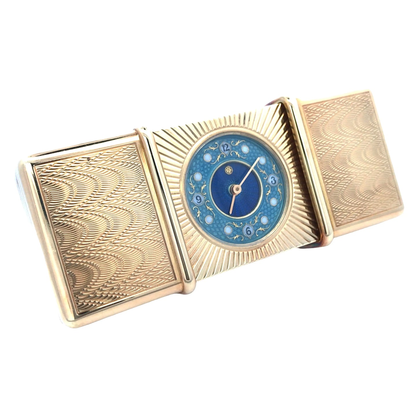 Asprey, 18K Gold Desk Clock Asprey