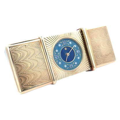 Asprey, 18K Gold Desk Clock Asprey