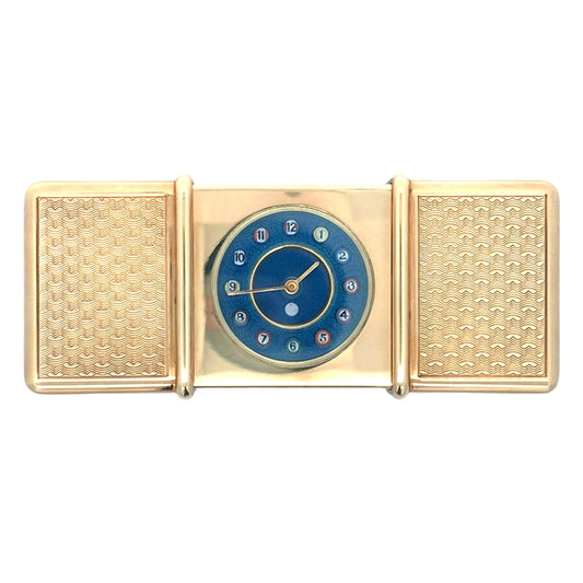 Asprey, 18K Gold Desk Clock Asprey