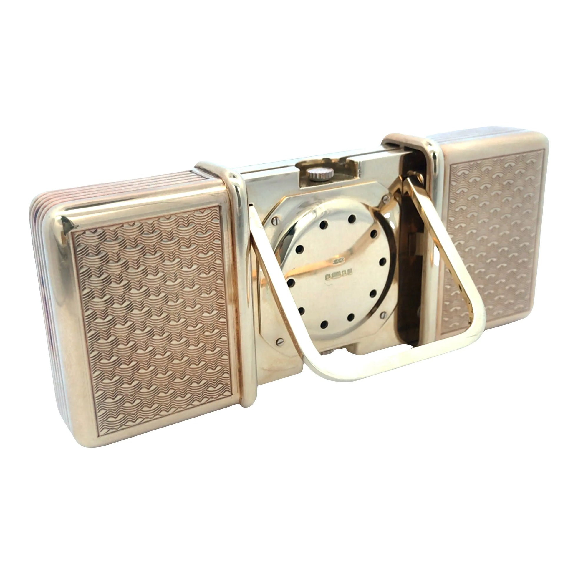 Asprey, 18K Gold Desk Clock Asprey