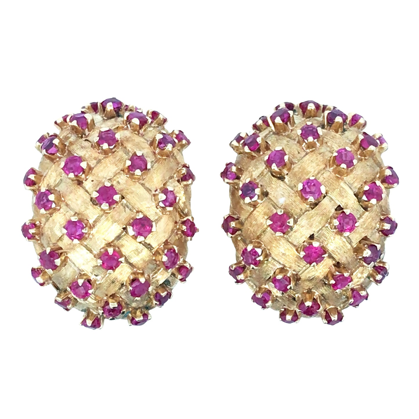 Tiffany, 18K Gold Ruby Earrings Tiffany