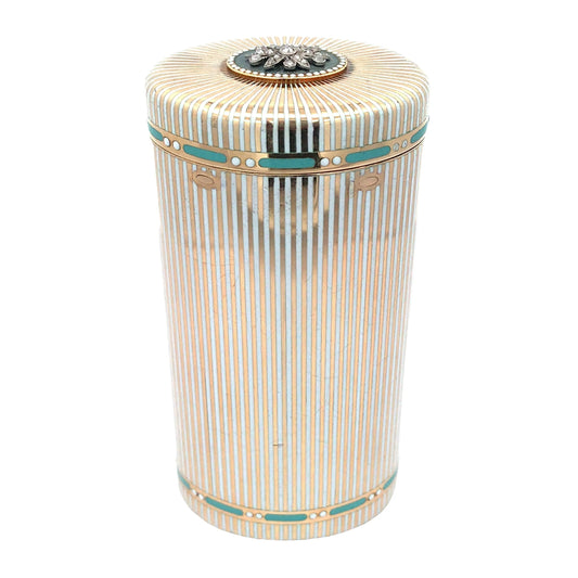 Gold Enamel Box Lueur Jewelry