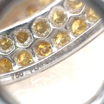 Platinum 18K Gold Yellow Diamond and Diamond Earrings Lueur Jewelry