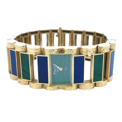 Piaget, 18K Gold Malachite Lapis Lazuli Wristwatch Piaget