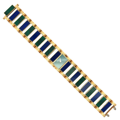 Piaget, 18K Gold Malachite Lapis Lazuli Wristwatch Piaget