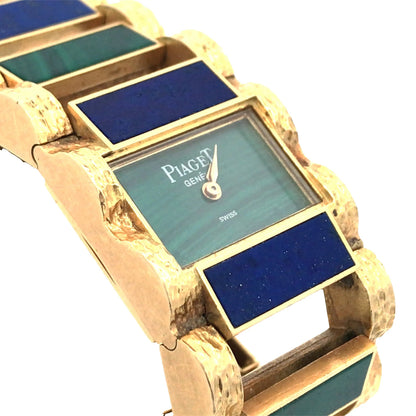 Piaget, 18K Gold Malachite Lapis Lazuli Wristwatch Piaget