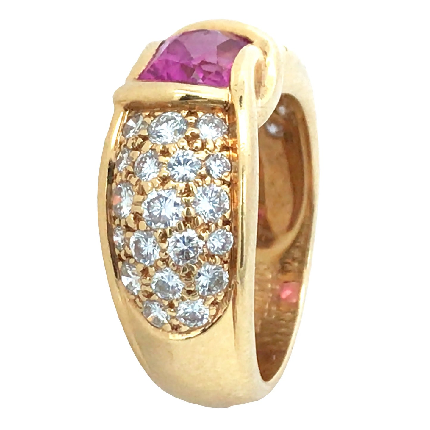 Chaumet, 18K Gold Pink Sapphire Diamond Ring Chaumet
