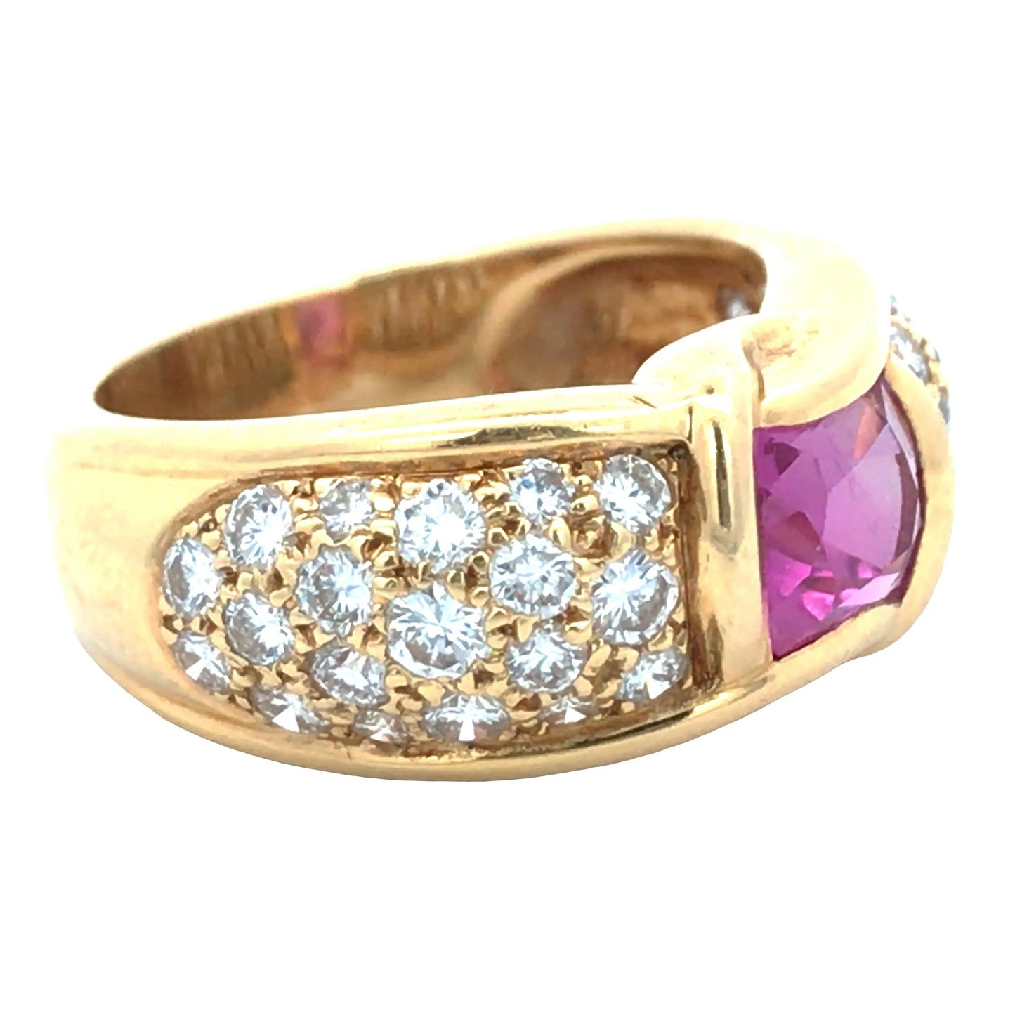 Chaumet, 18K Gold Pink Sapphire Diamond Ring Chaumet