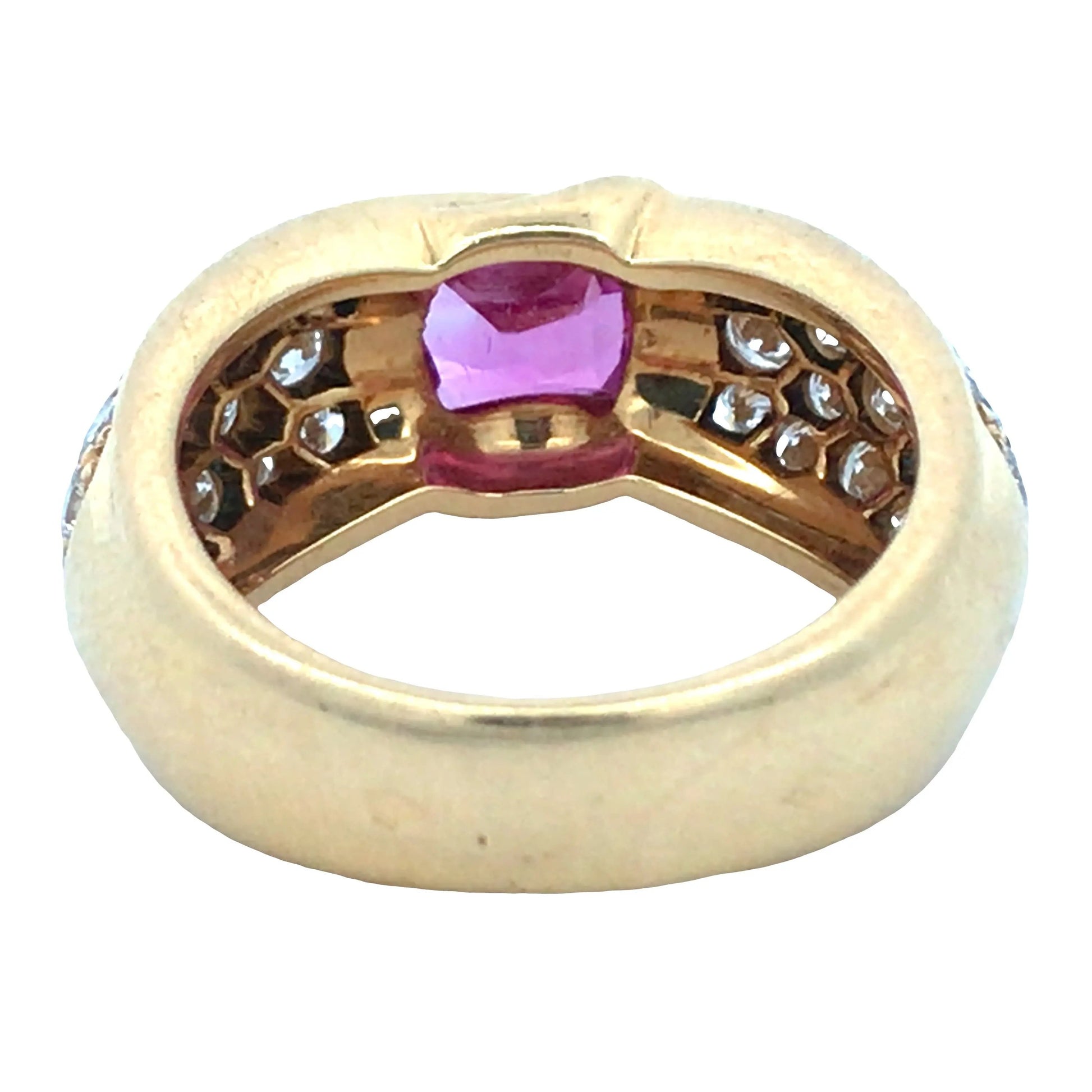 Chaumet, 18K Gold Pink Sapphire Diamond Ring Chaumet