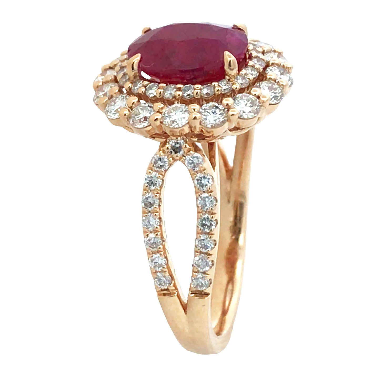 18K Gold 2.71ct no-heat Ruby Diamond Ring, AGL Lueur Jewelry