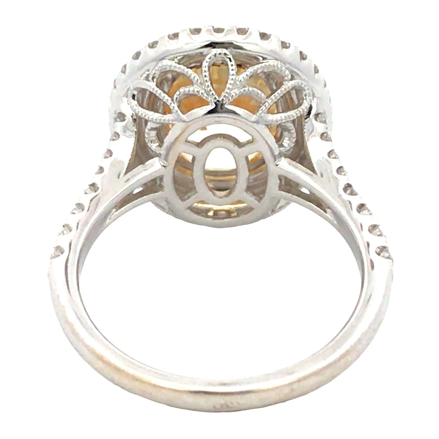 18K Gold 5.73ct Yellow Sapphire Diamond Ring Lueur Jewelry