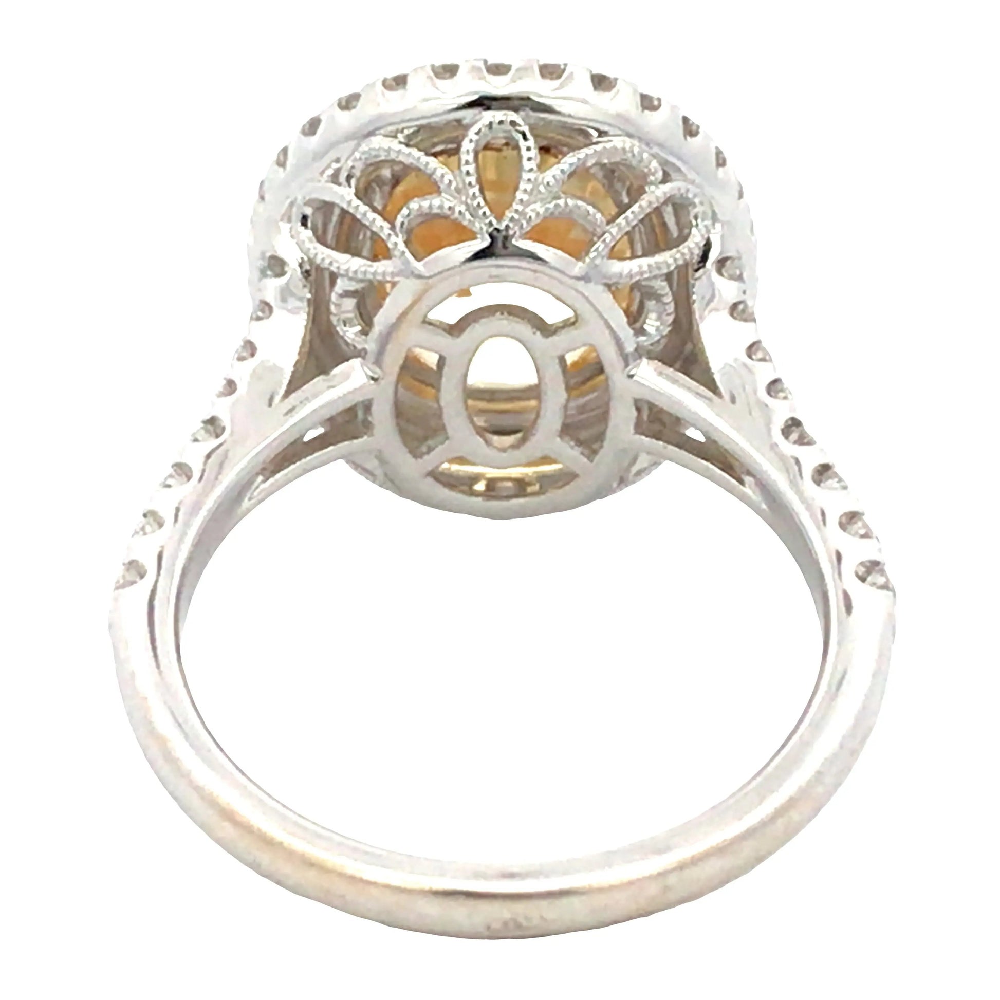 18K Gold 5.73ct Yellow Sapphire Diamond Ring Lueur Jewelry