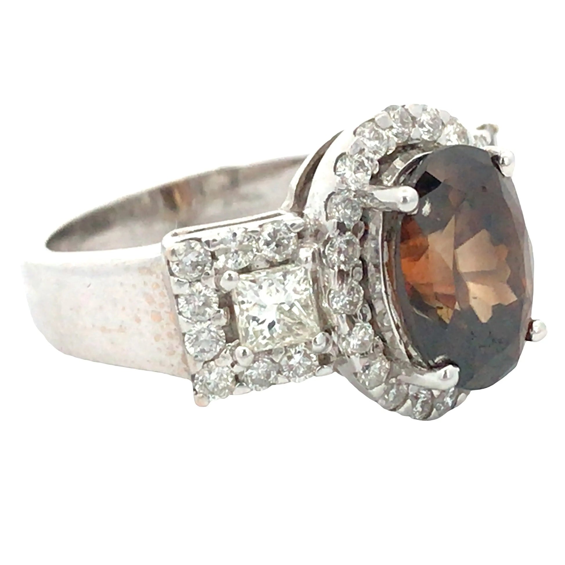 14K Gold Cassiterite Diamond Ring, GIA Lueur Jewelry