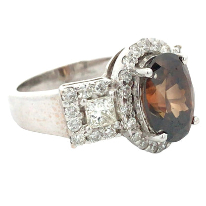 14K Gold Cassiterite Diamond Ring, GIA Lueur Jewelry
