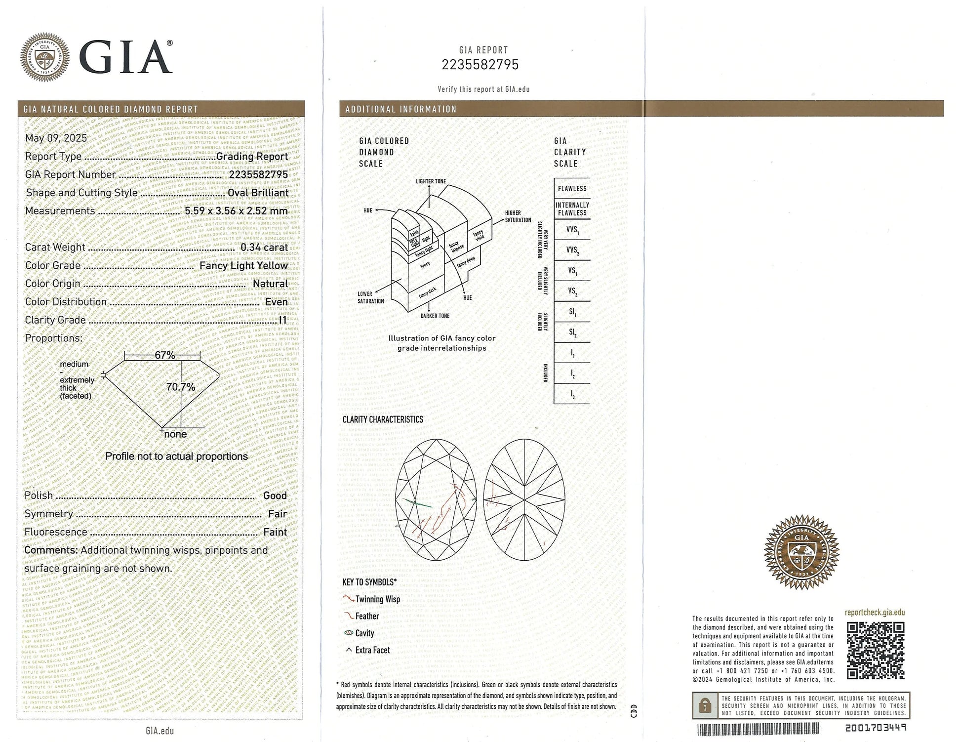 Platinum Yellow Diamond Circle Brooch, GIA Lueur Jewelry