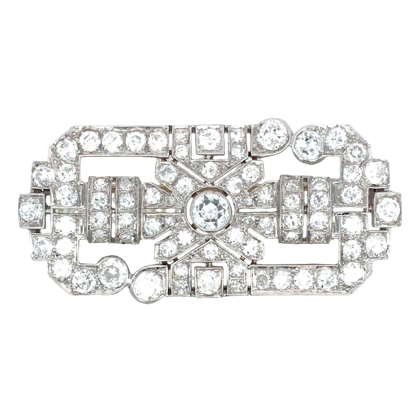 Platinum Diamond Brooch Lueur Jewelry