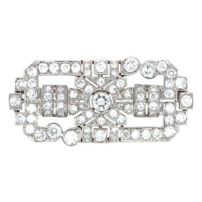 Platinum Diamond Brooch Lueur Jewelry