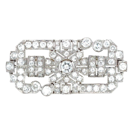 Platinum Diamond Brooch Lueur Jewelry