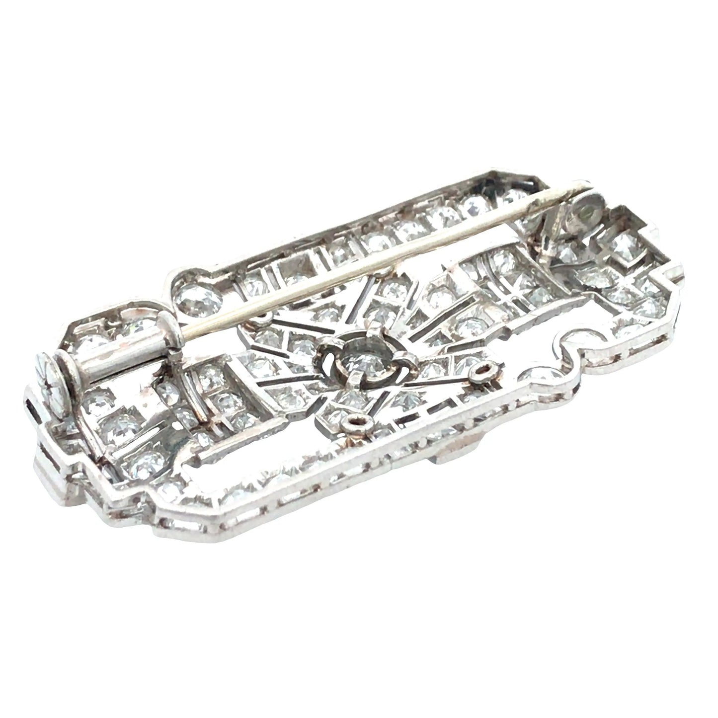 Platinum Diamond Brooch Lueur Jewelry