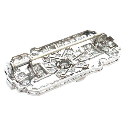 Platinum Diamond Brooch Lueur Jewelry