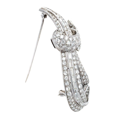 Platinum Diamond Brooch Lueur Jewelry
