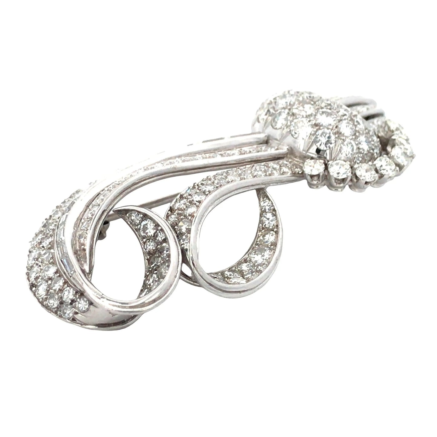 Platinum Diamond Brooch Lueur Jewelry