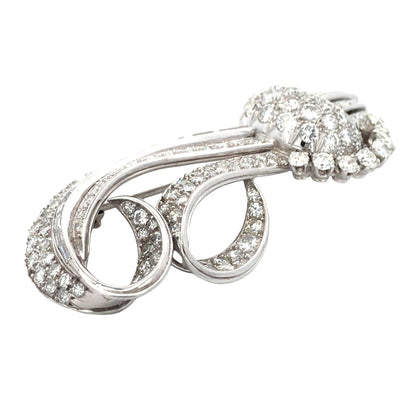 Platinum Diamond Brooch Lueur Jewelry