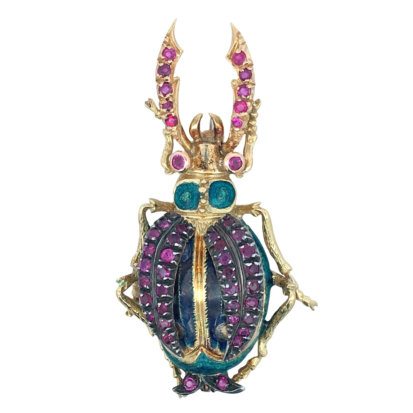 18K Gold Gemstone Bug Brooch Lueur Jewelry