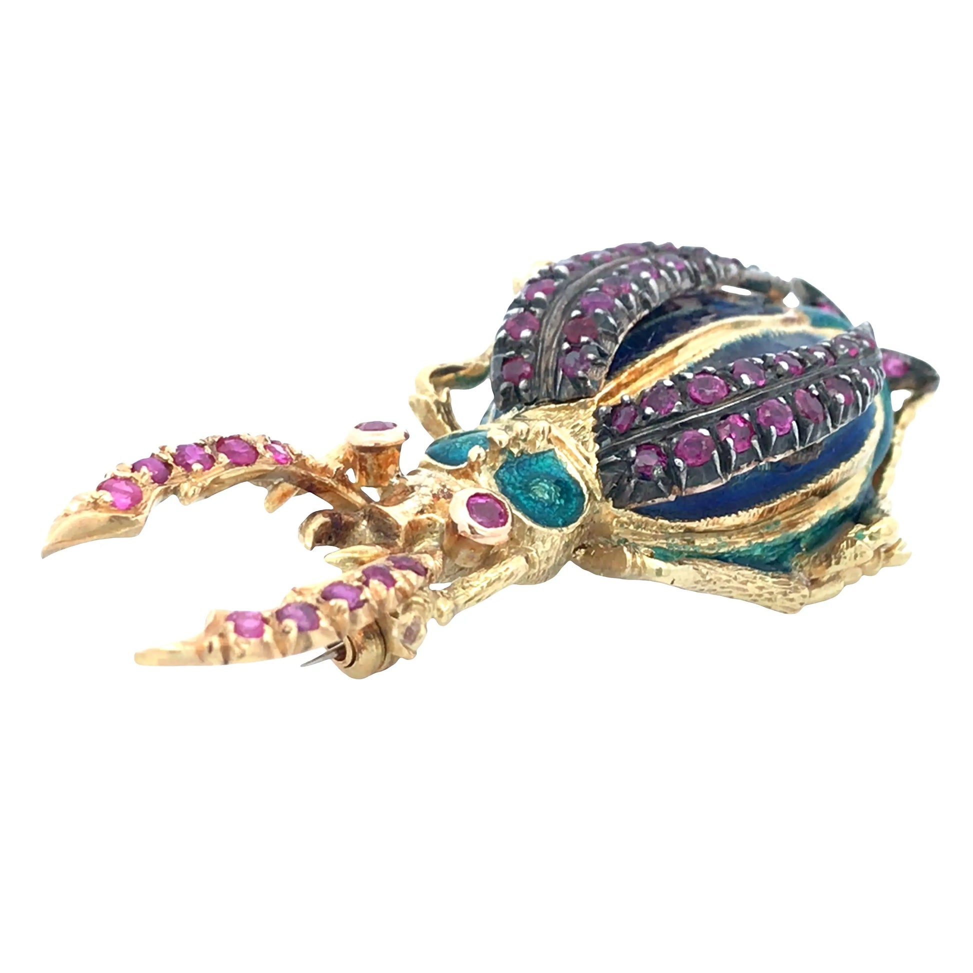 18K Gold Gemstone Bug Brooch Lueur Jewelry