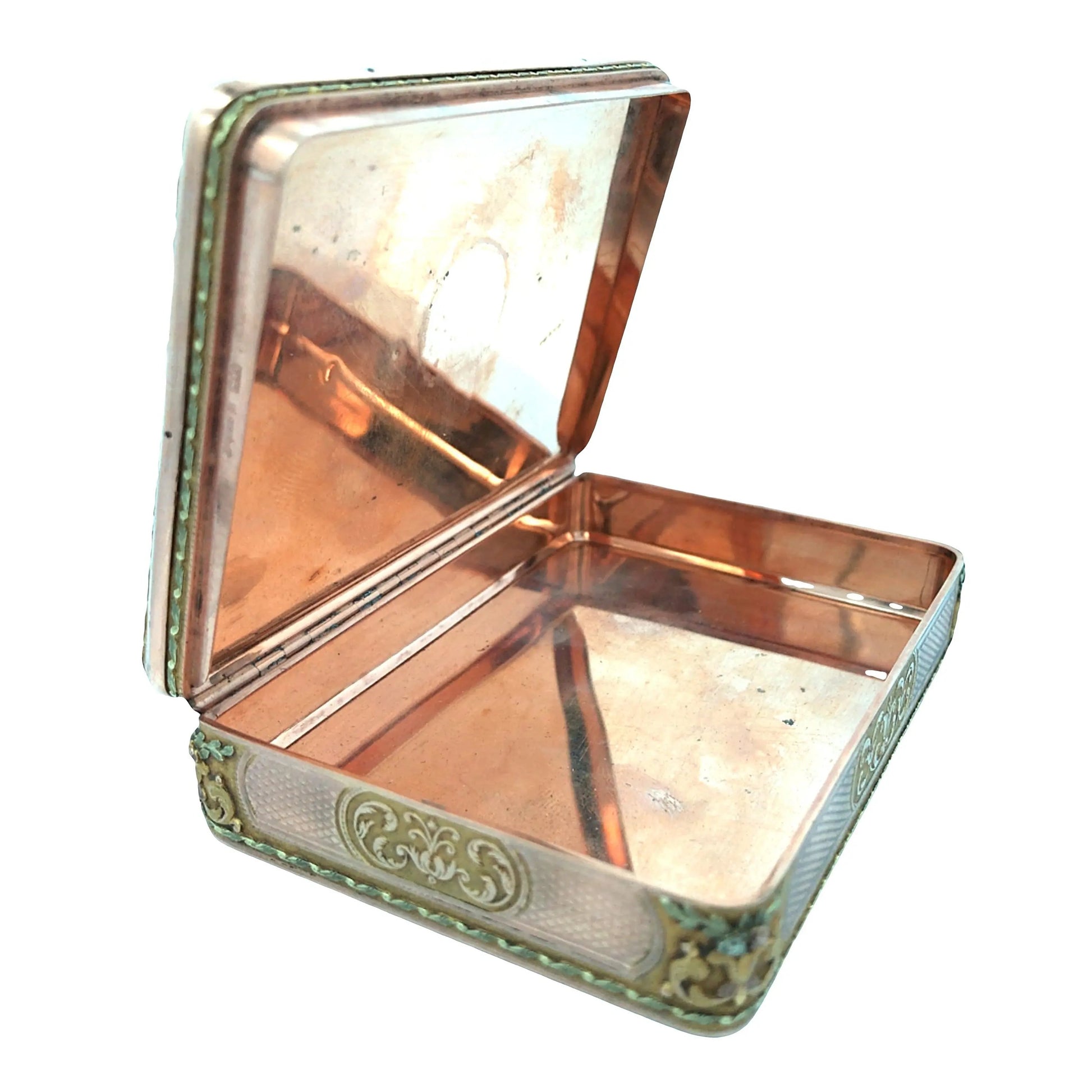 Gold Box with Porcelain Painting Lueur Jewelry