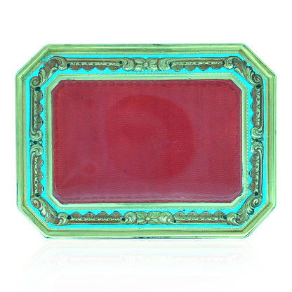 Gold Box with Porcelain Painting Lueur Jewelry