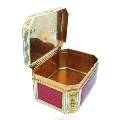 Gold Box with Porcelain Painting Lueur Jewelry