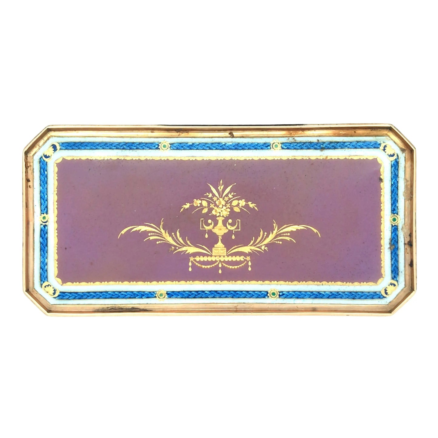 Gold Box with Porcelain Painting Lueur Jewelry