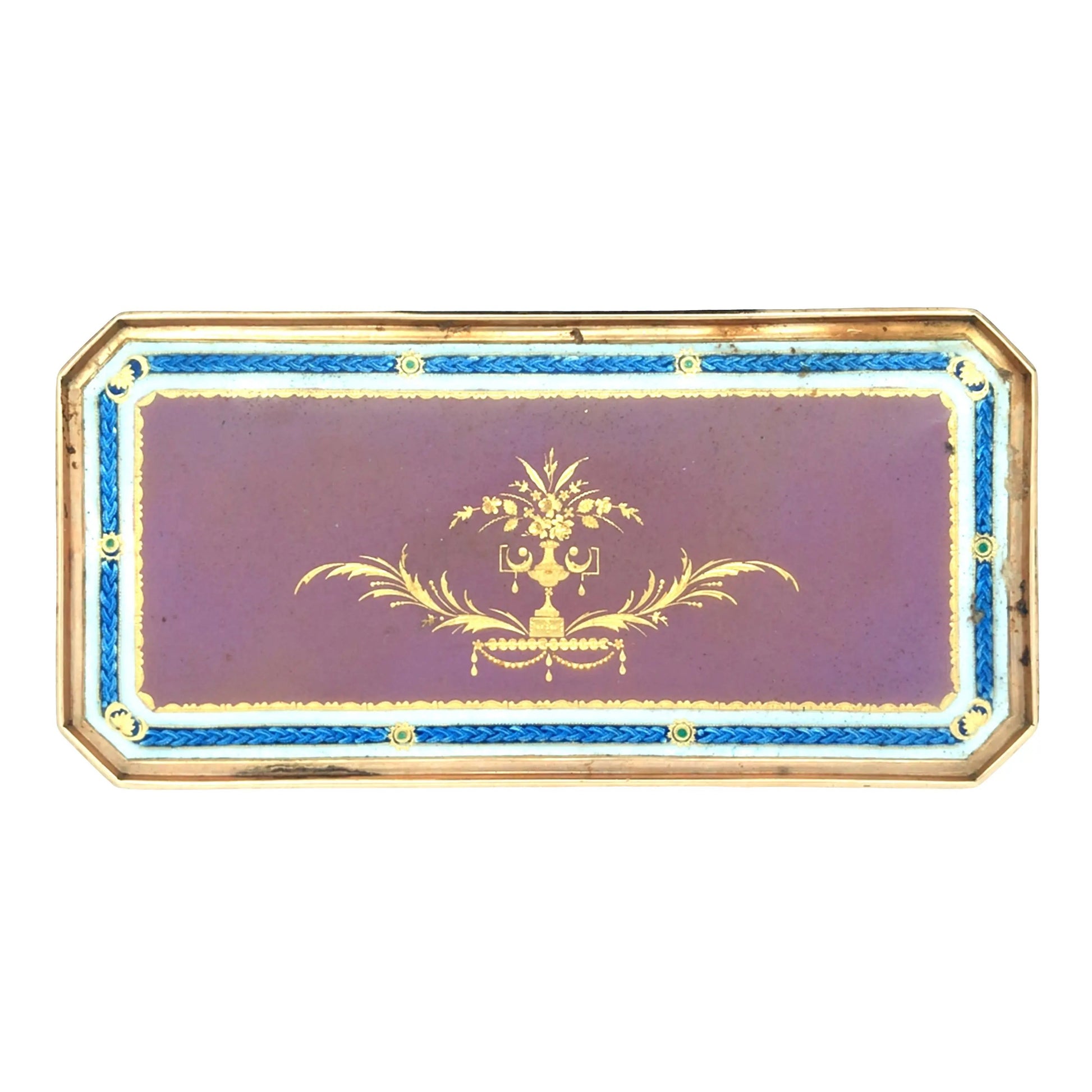 Gold Box with Porcelain Painting Lueur Jewelry