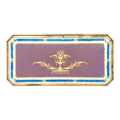 Gold Box with Porcelain Painting Lueur Jewelry