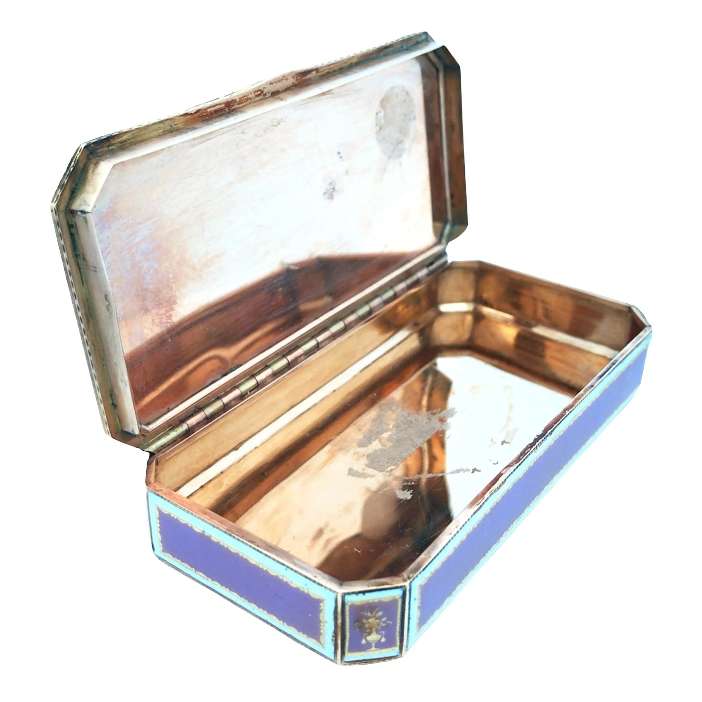 Gold Box with Porcelain Painting Lueur Jewelry