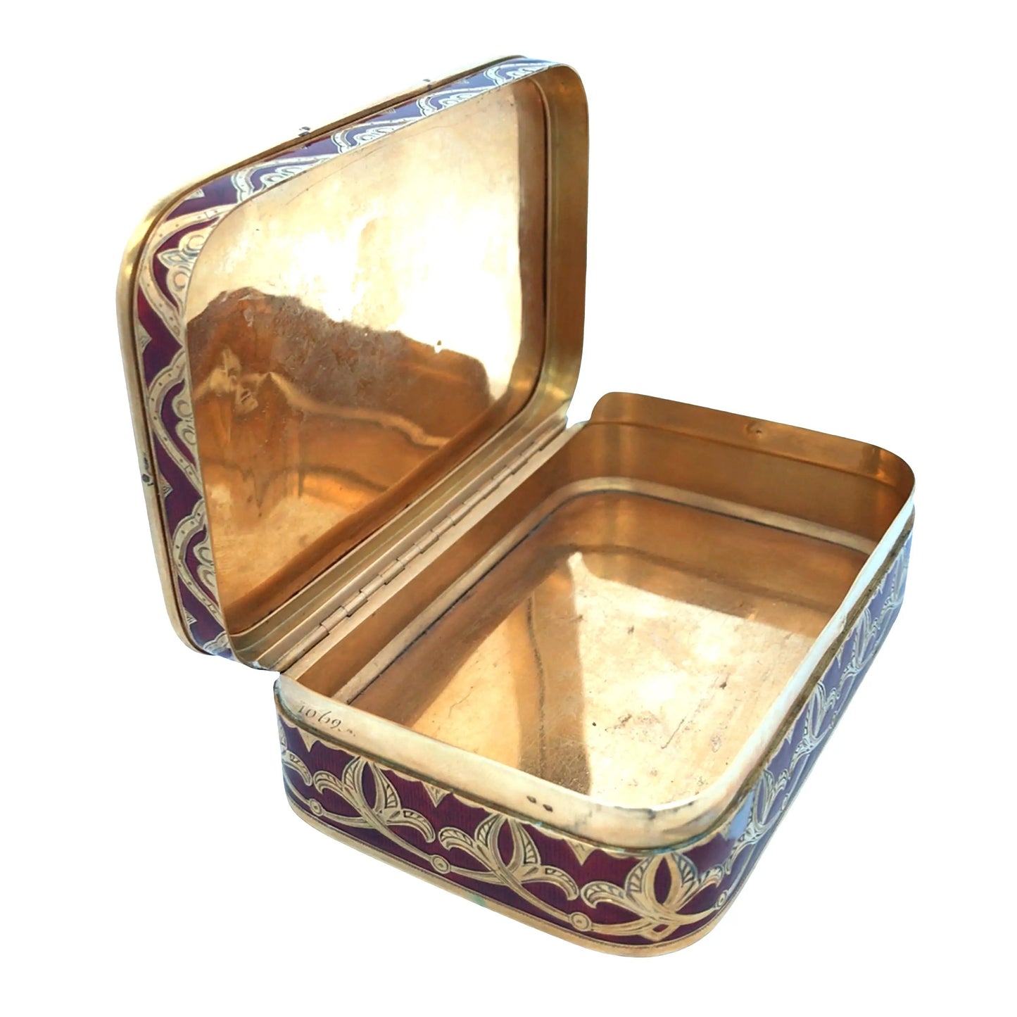 Gold Box with Porcelain Painting Lueur Jewelry