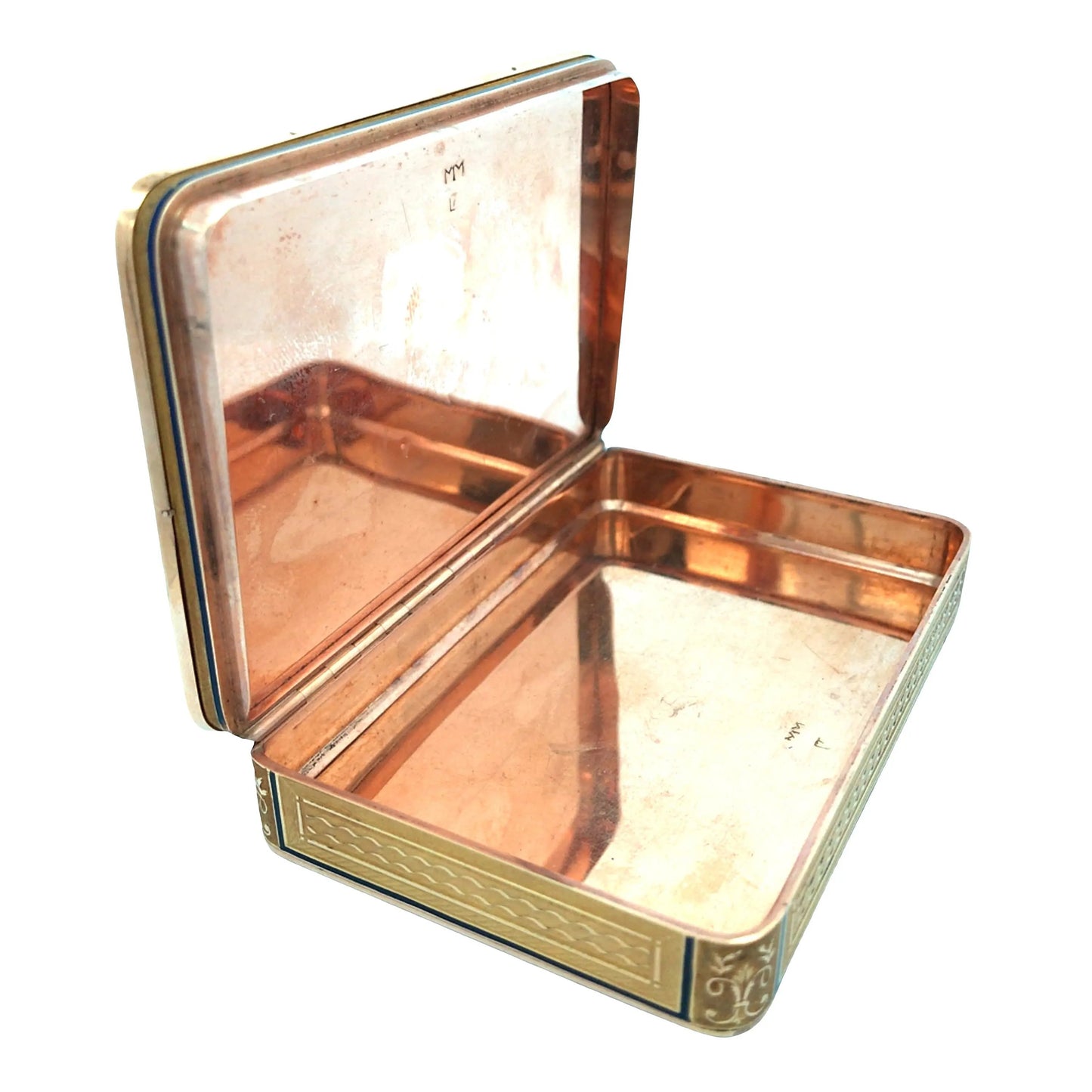 Gold Box with Porcelain Painting Lueur Jewelry