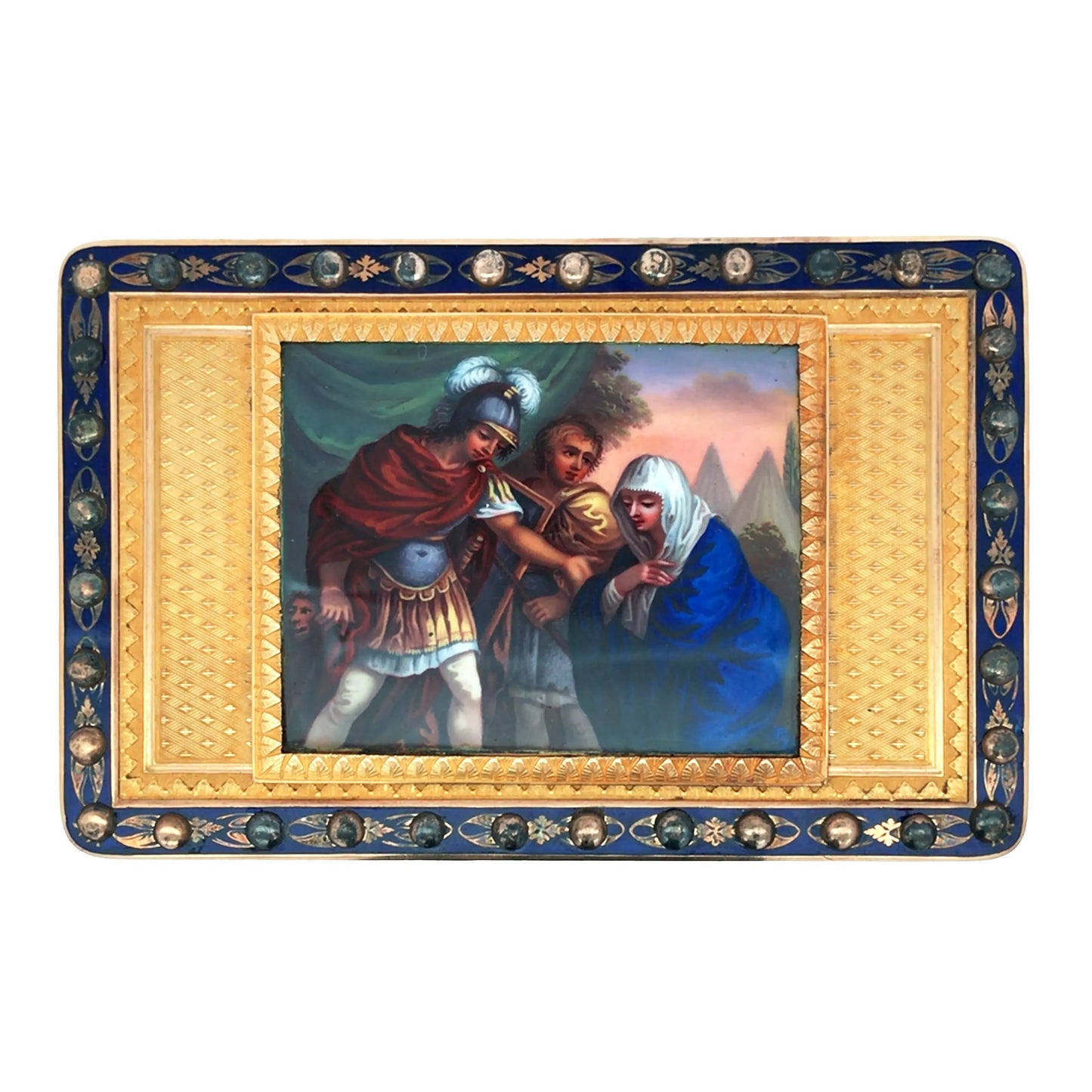 Gold Box with Porcelain Painting Lueur Jewelry