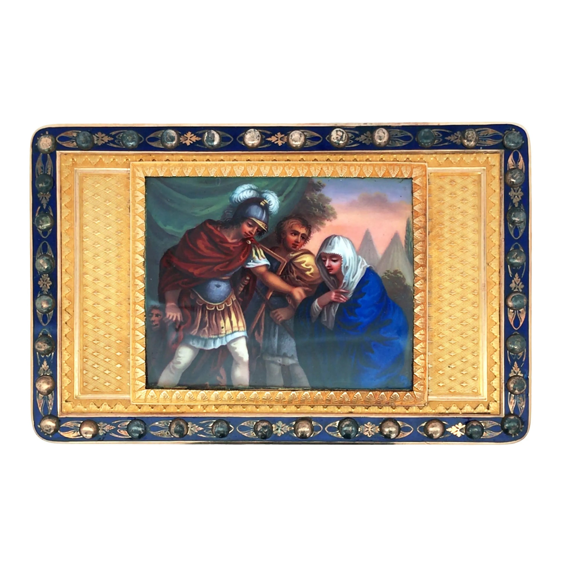 Gold Box with Porcelain Painting Lueur Jewelry