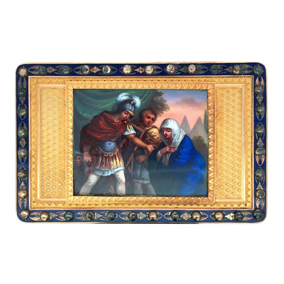 Gold Box with Porcelain Painting Lueur Jewelry