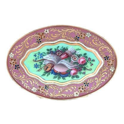 Oval Gold Box with Painting Lueur Jewelry