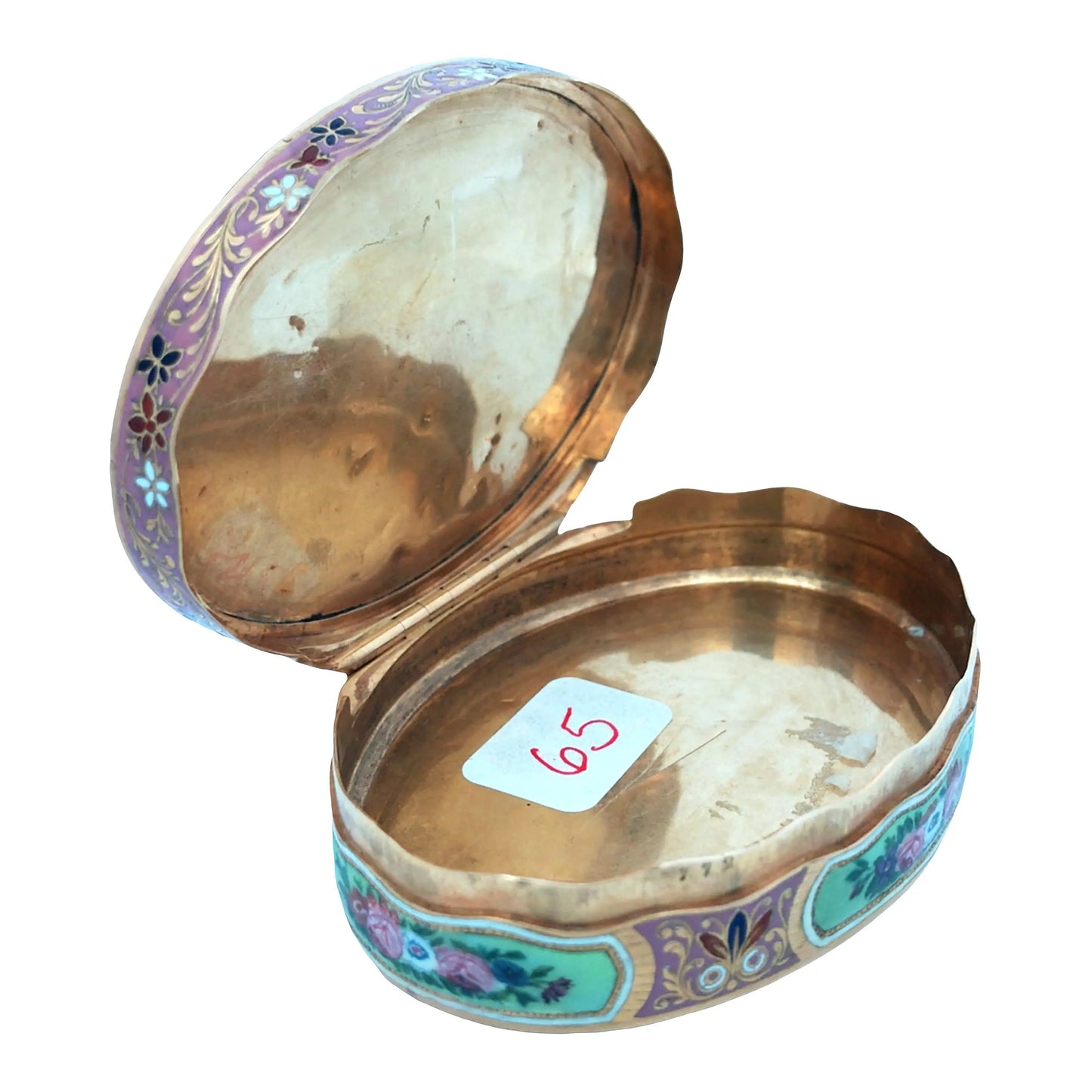 Oval Gold Box with Painting Lueur Jewelry