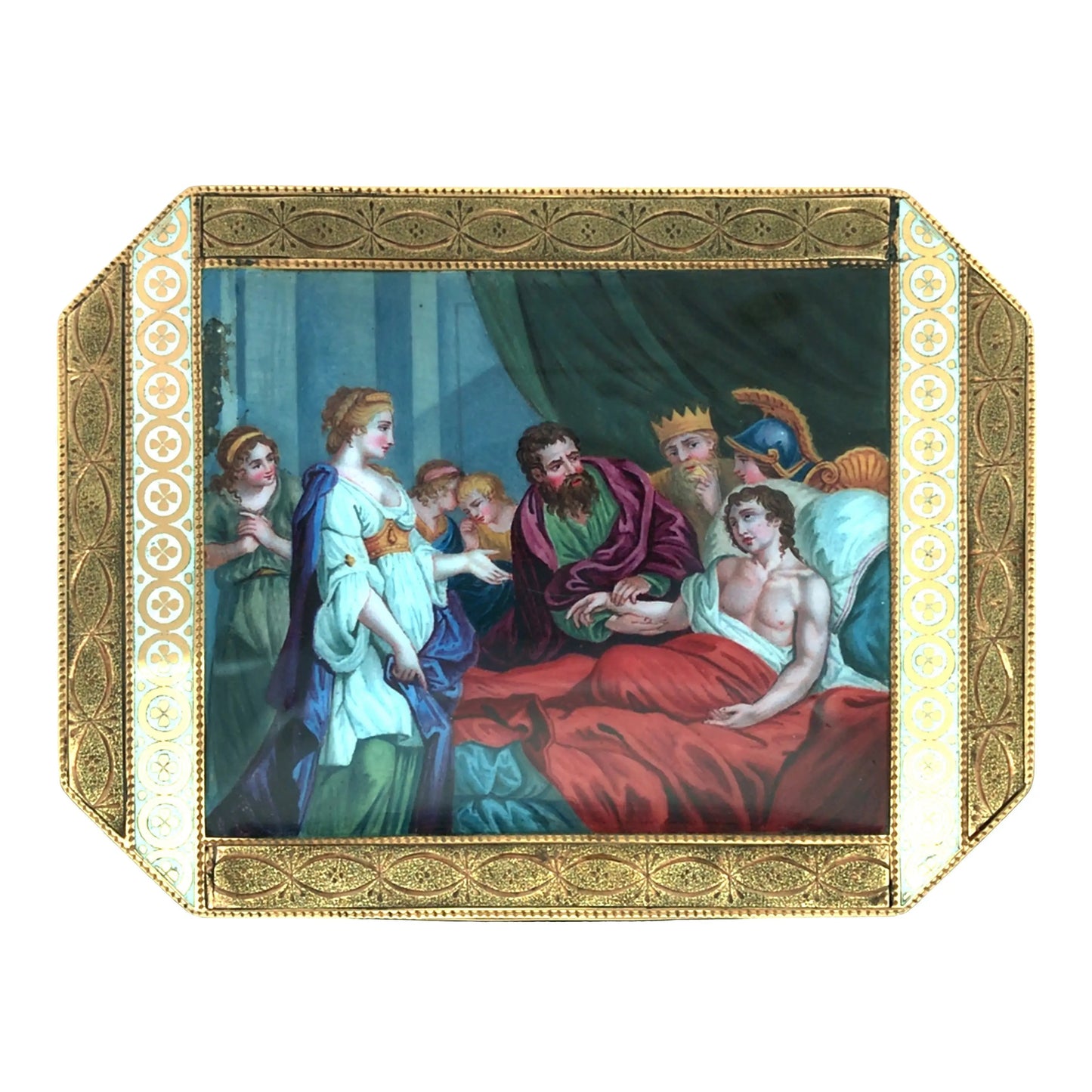 Gold Box with Porcelain Painting Lueur Jewelry