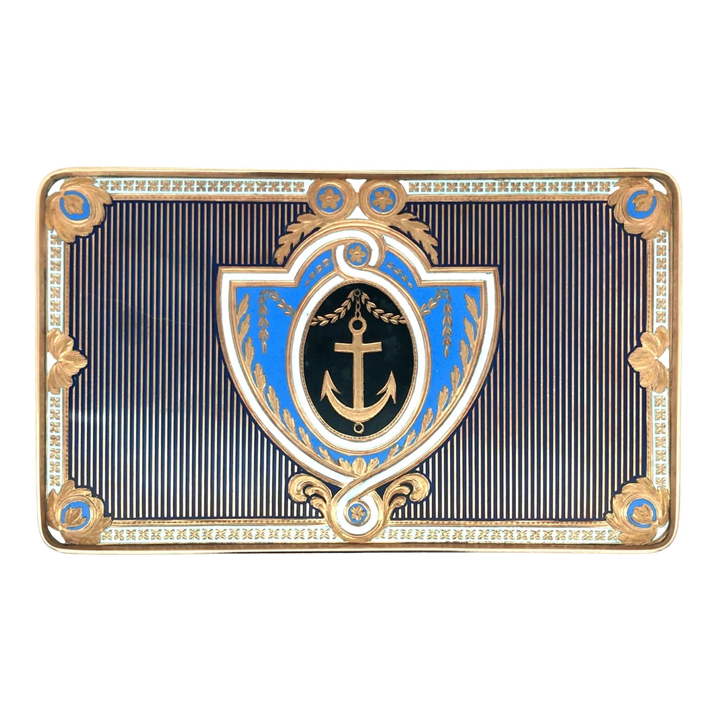 Gold Box with Porcelain Painting Lueur Jewelry