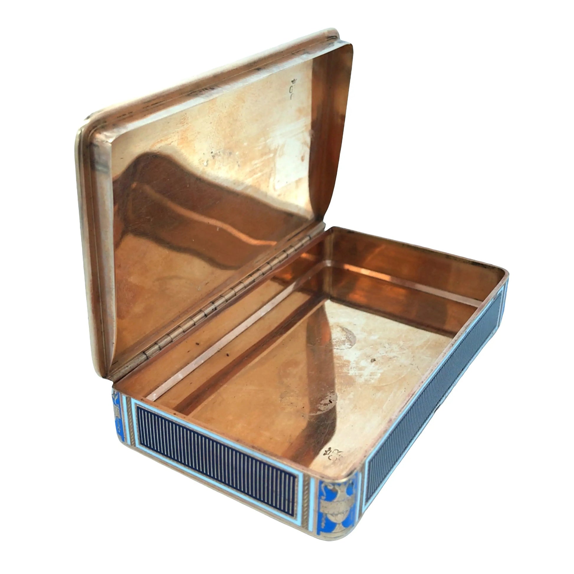 Gold Box with Porcelain Painting Lueur Jewelry