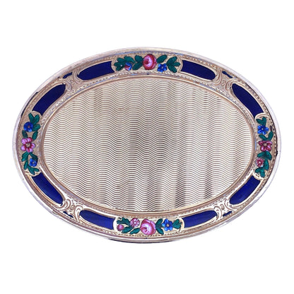 Oval Gold Box with Porcelain Painting Lueur Jewelry